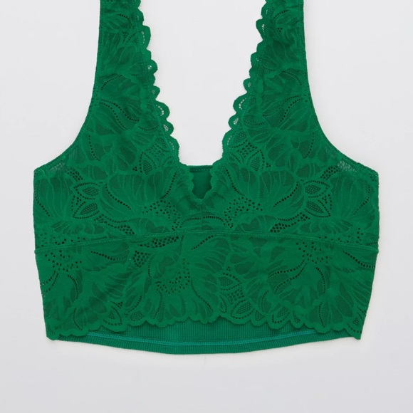 Aerie Holiday Best Lace Waffle Longline Bralette - Picture 4 of 6